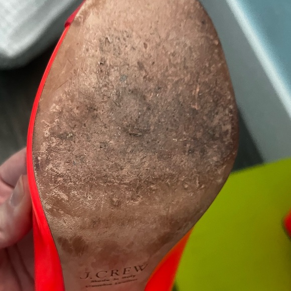 J. Crew Etta Satin Toe Pump - Neon Orange - Size 8.5 - Picture 8 of 9